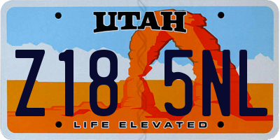 UT license plate Z185NL