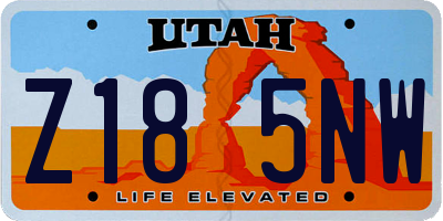 UT license plate Z185NW