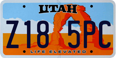 UT license plate Z185PC