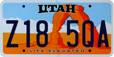 UT license plate Z185QA