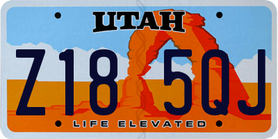UT license plate Z185QJ