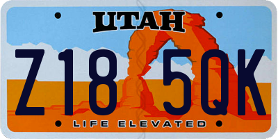UT license plate Z185QK