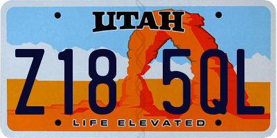 UT license plate Z185QL