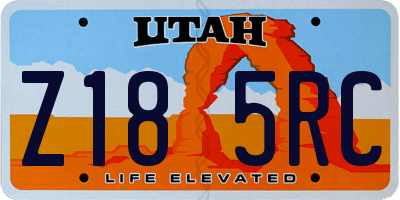 UT license plate Z185RC
