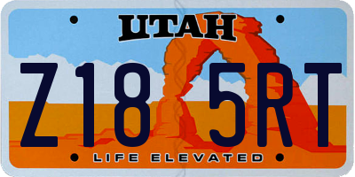 UT license plate Z185RT