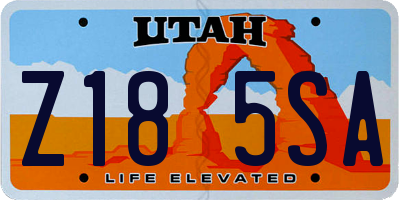 UT license plate Z185SA