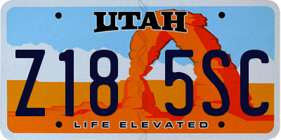 UT license plate Z185SC