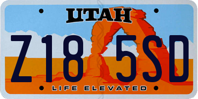 UT license plate Z185SD