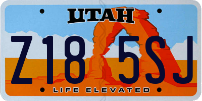UT license plate Z185SJ