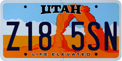 UT license plate Z185SN