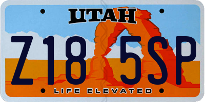 UT license plate Z185SP