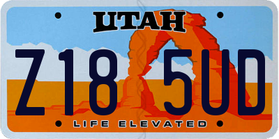 UT license plate Z185UD