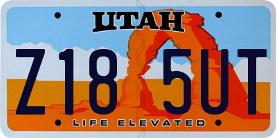 UT license plate Z185UT