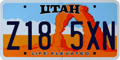 UT license plate Z185XN