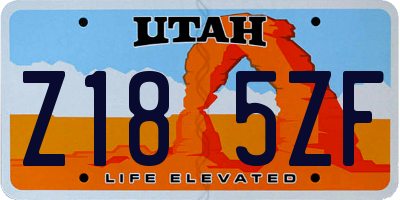 UT license plate Z185ZF