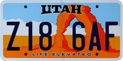 UT license plate Z186AF