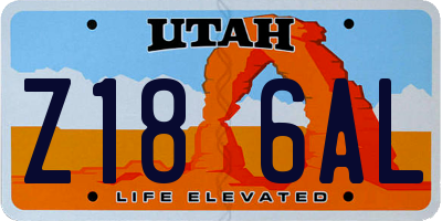 UT license plate Z186AL