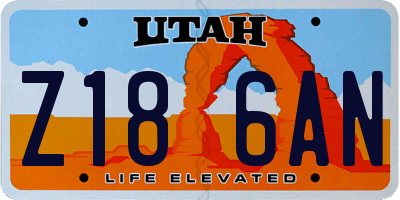 UT license plate Z186AN