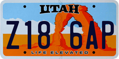 UT license plate Z186AP
