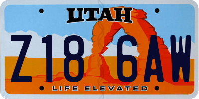 UT license plate Z186AW