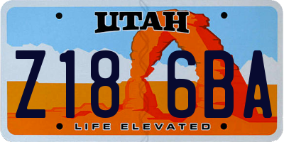 UT license plate Z186BA