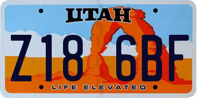 UT license plate Z186BF