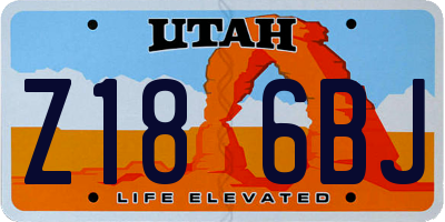 UT license plate Z186BJ
