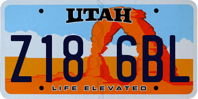 UT license plate Z186BL