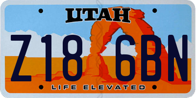 UT license plate Z186BN