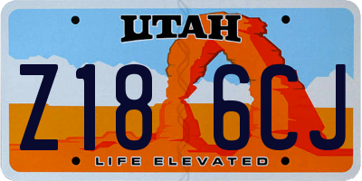 UT license plate Z186CJ