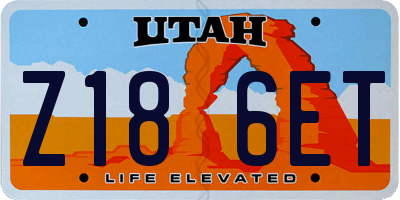 UT license plate Z186ET