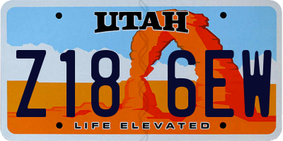 UT license plate Z186EW