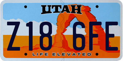 UT license plate Z186FE