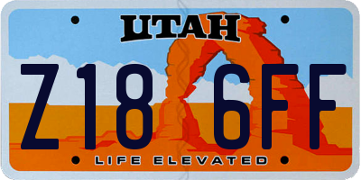 UT license plate Z186FF