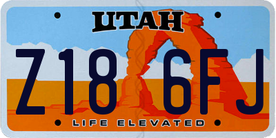 UT license plate Z186FJ