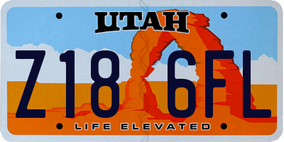 UT license plate Z186FL
