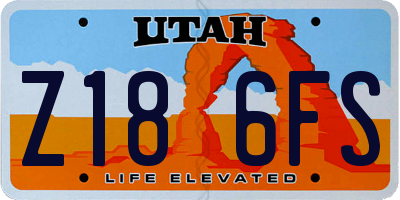 UT license plate Z186FS