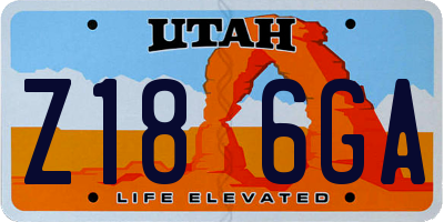 UT license plate Z186GA