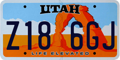 UT license plate Z186GJ