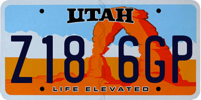UT license plate Z186GP