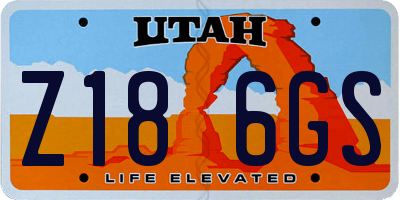 UT license plate Z186GS