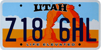 UT license plate Z186HL