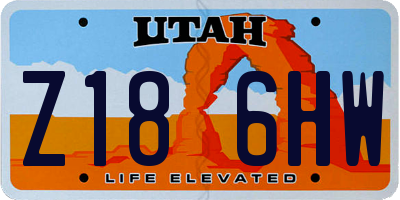 UT license plate Z186HW