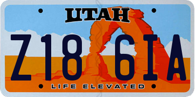 UT license plate Z186IA