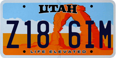 UT license plate Z186IM