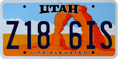 UT license plate Z186IS