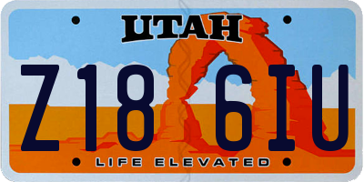 UT license plate Z186IU