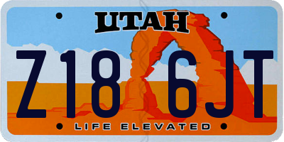 UT license plate Z186JT