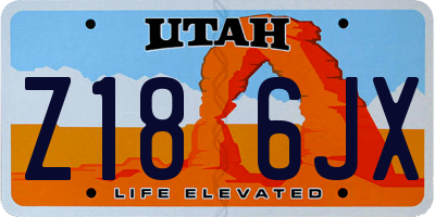 UT license plate Z186JX