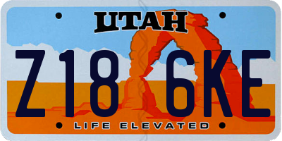 UT license plate Z186KE
